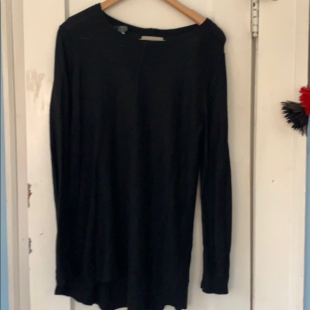 Joan Vas large black sweater zip up back